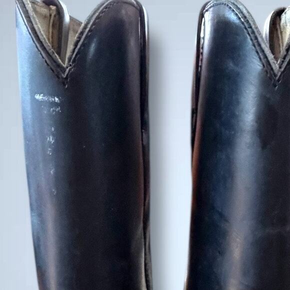 Men's Size 10EE ACME Black Leather Classic Western Boots Neoprene Soles EUC - Picture 8 of 12